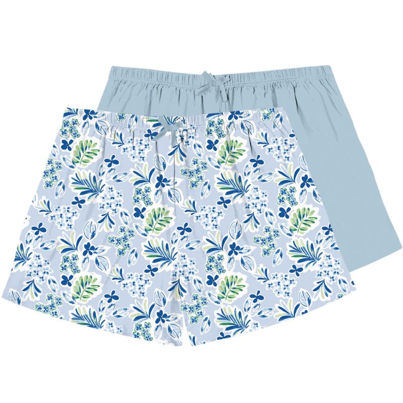 Blue Tropical Floral Shorts